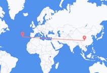 Flyg från Chengdu, Kina till Santa Maria, Kap Verde, Portugal