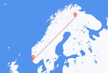 ノルウェーのスタヴァンゲルから、フィンランドのイヴァロまでのフライト
