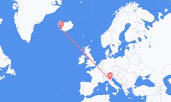 Vluchten van Bologna, Italië naar Reykjavík, IJsland
