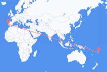 Lennot Savusavusta, Fidži Lissaboniin, Portugali