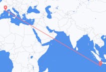 Flyrejser fra Shire of Christmas Island til Marseille