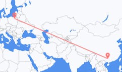 中国の柳州から、ポーランドのシュチトノまでのフライト