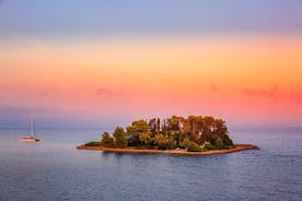 Bootsfahrt bei Sonnenuntergang zur Mäuseinsel Korfu