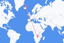 Flyreiser fra Livingstone, Zambia til Egilsstaðir, Island