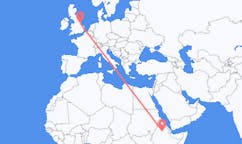 Flyreiser fra Lalibela, Etiopia til Kirmington, England