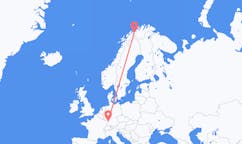 Voos de Sørkjosen, Noruega para Karlsruhe, Alemanha