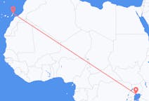 Flyg från Entebbe till Lanzarote
