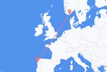 Voos de Kristiansand, Noruega para Vigo, Espanha