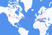 Flyreiser fra Castlegar, Britisk Colombia, Canada til Athen, Hellas