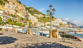 Photo of beautiful landscape of panoramic aerial view port of Genoa in a summer day, Italy.