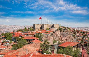 View of Ankara castle and general view of old town.