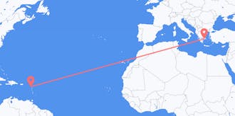 เที่ยวบินจากแอนติกาและบาร์บูดาไปยัง กรีซ