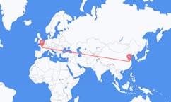 Flyrejser fra Nanjing, Kina til Poitiers, Frankrig