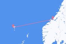 Loty z Sørvágur, Wyspy Owcze do Ørlandu, Norwegia