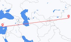 Flyrejser fra Korla, Kina til Gazipaşa, Tyrkiet