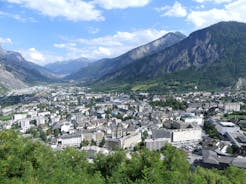 photo of the heights of the Vercors, the marly hills and the valley Val de Drome at Saint Jean De Maurienne in French countryside.