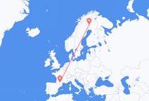 Flyg från Pajala, Sverige till Toulouse, Frankrike