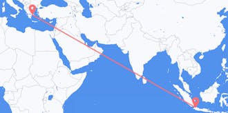 Vluchten van Indonesië naar Griekenland