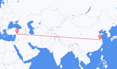 Lennot Yangzhousta, Kiina Gaziantepiin, Turkki