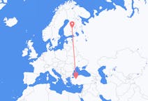 Flyreiser fra Eskişehir, Tyrkia til Kuopio, Finland