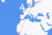 Flyrejser fra Monrovia til Stockholm
