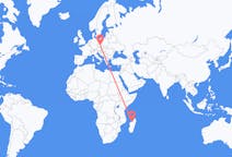 Flyg från Mahajanga, Madagaskar till Pardubice, Tjeckien