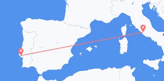 Flyreiser fra Italia til Portugal