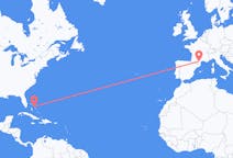 Flyg från North Eleuthera, Bahamas till Carcassonne, Frankrike