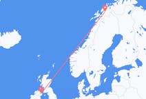 Lennot Bardufossilta, Norja Belfastiin, Pohjois-Irlanti