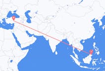 Lennot Sandakanista, Malesia Kayserille, Turkki