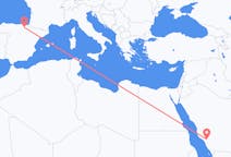 사우디 아라비아 알 바하에서 출발해 스페인 비토리아-가스테이즈에게(으)로 가는 항공편