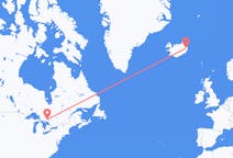 出发地 加拿大大薩德伯里目的地 冰岛埃伊尔斯塔济的航班