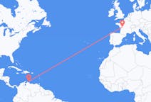 Flyreiser fra Willemstad, Curaçao til Poitiers, Frankrike