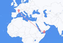 Flyg från Bosaso, Somalia till Montpellier, Frankrike