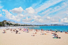 View of Mediterranean luxury resort and bay with yachts. Nice, Cote d'Azur, France. 