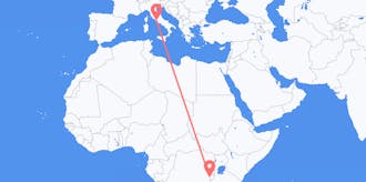 Flyreiser fra Burundi til Italia