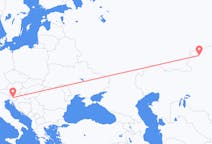 Flyreiser fra Kostanaj, til Ljubljana