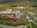 Photo of aerial view of an Old Coal Mine Pit Yard on overcast Day, Blaenavon, Wales, UK.