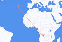 Vluchten van Luena, Angola naar Santa Maria, Portugal
