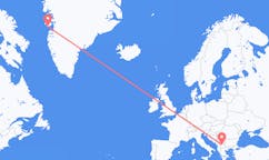 Flyg från Skopje, Nordmakedonien till Qeqertarsuaq, Grönland