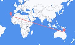 出发地 澳大利亚汤斯维尔目的地 西班牙拉帕尔马的航班