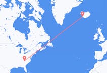 Flyrejser fra Asheville til Reykjavík