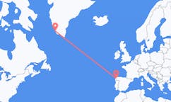 出发地 西班牙圣地亚哥 － 德孔波斯特拉目的地 格陵兰帕缪特的航班