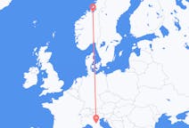 Flyrejser fra Bologna til Trondheim