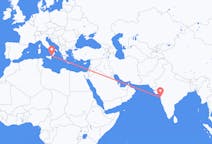 インドのムンバイから、イタリアのレッジョ カラブリアまでのフライト