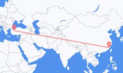 Lennot Fuzhousta, Kiina Kütahyaan, Turkki