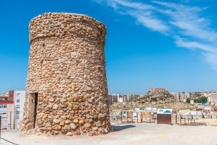 Roman ruins at cerro del molinete archeological park in Cartagena, Spain