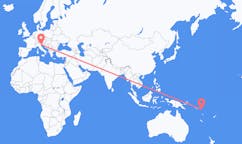 솔로몬 제도 산타 크루즈 제도에서 출발해 이탈리아 베니스로(으)로 가는 항공편