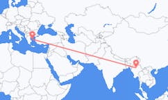 Flyreiser fra Mandalay, Myanmar (Burma) til Skiros, Hellas