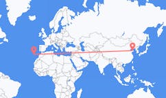 Flyreiser fra Yantai, Kina til Porto Santo, Portugal
